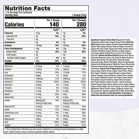 Proteína Vegana em Pó All-in-One Purely Inspired para Homens – 100% Natural e Nutritiva