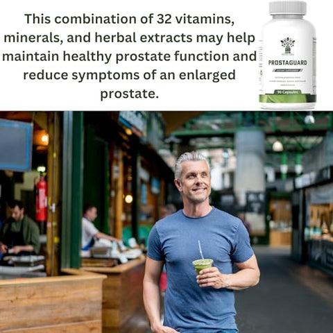 Detox Trees - ProstaGuard – Suplemento para a Próstata com Extrato de Saw Palmetto, Pygeum Africanum, Beta Sitosterol e Zinco para a Saúde da Próstata