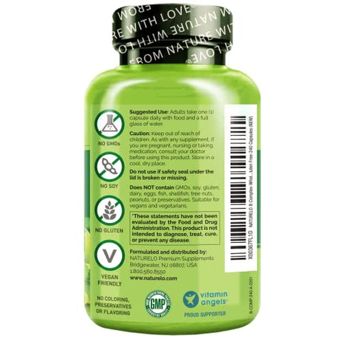 B Complex – Complexo de Alimentos Integrais com Vitamina B6, Folate, B12, Biotina – Energia e Redução do Estresse – Alta Potência – Vegano – Vegetariano – Não Transgênico – Sem Glúten – 240g - NATURELO