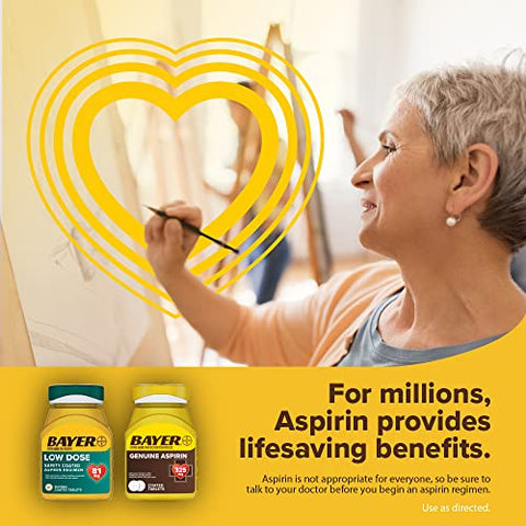 Aspirina Genuína 325 mg, Alívio Poderoso de Dor de Cabeça, Dor Muscular, Dor Leve de Artrite, Dor nas Costas, Dor de Dente e Dor Menstrual, 300 comprimidos - Bayer