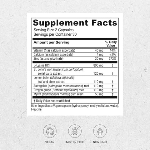 Lysine Extra – Suporte ao Sistema Imunológico, Vegano, 60 Comprimidos - Vitanica