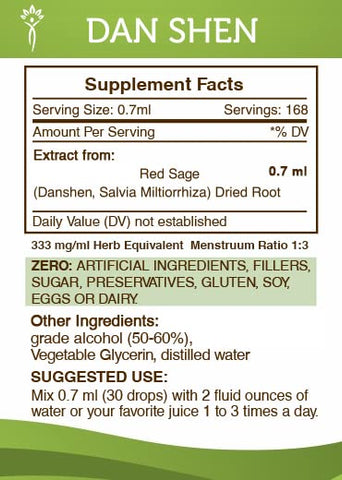 Secrets of the Tribe - Tintura de Raiz Seca de Dan Shen, Extrato Alcoólico, Salvia Miltiorrhiza, 118 ml