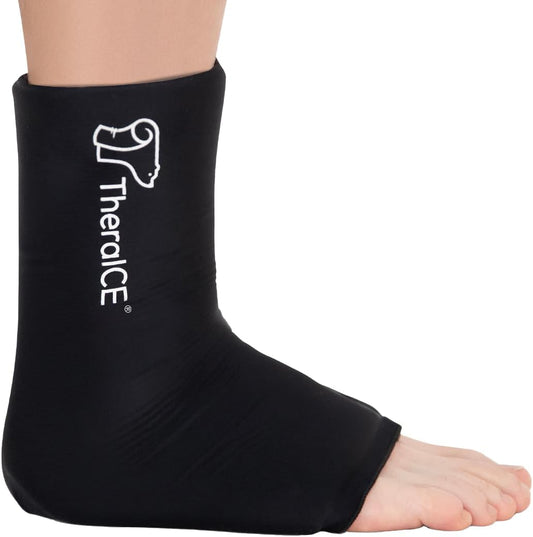 Envoltório de Gelo para Tornozelo, Compressa de Gelo Reutilizável para Inchaço, Terapia Fria para Entorses no Tornozelo, Alívio da Fascite Plantar, Tendinite de Aquiles - TheraICE