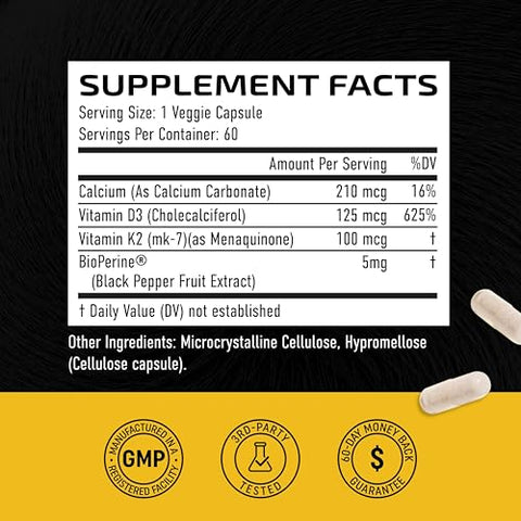 Nobi Nutrition - Vitamina D3 K2 5000 UI para Sistema Imunológico e Ossos Fortes – Marca: [Nome da Marca]