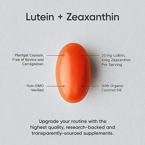 Cápsulas de Luteína e Zeaxantina – Suporte para a Saúde Ocular com Lute-Gen® e Óleo de Coco Orgânico – Amigo dos Veganos - Sports Research