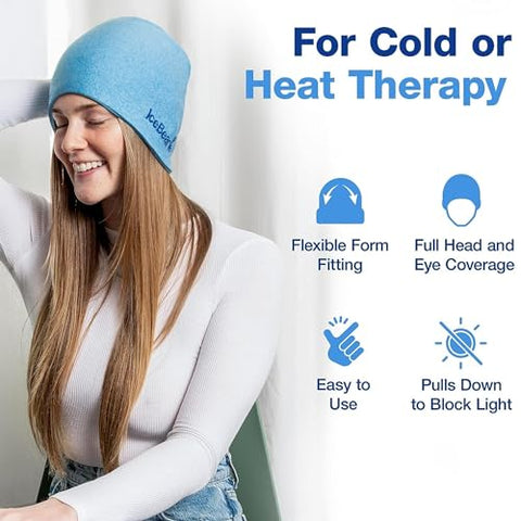 Cap 2.0 para Alívio de Enxaqueca | Visto no Shark Tank | Touca com Gel-Tech Exclusivo para Resfriamento Prolongado | Faixa para Cabeça, Touca Fria para Enxaquecas - IceBeanie