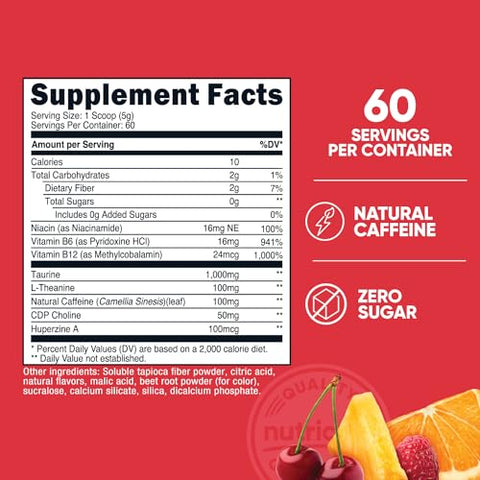 Energy Complex (Fruit Punch) – Pó Energético Limpo, 300g – 60 Porções - Nutricost