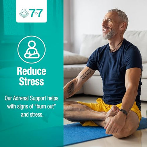 7 to 7 - Suplemento de Suporte Adrenal – Gerencie Cortisol, Combata a Fadiga, Aumente a Energia, Melhore o Sono com Adaptógenos