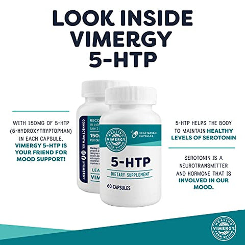 5-HTP Cápsulas, 60 Porções – Equilíbrio Saudável do Humor - Vimergy