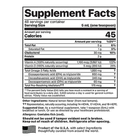 Óleo de Fígado de Bacalhau Líquido Alaskan Jigsaw Health | 1000 mg Ômega-3 com EPA | 60 ml
