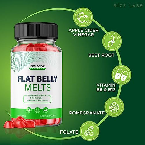rize labs - (2 Pacotes) Gomas Keto Flat Belly Melts – Gomas Keto ACV Flat Belly Melts para Emagrecimento Avançado – Gomas Keto Flat Belly Melts com Vinagre de Maçã – Queima de Gordura Abdominal