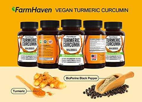 FarmHaven - Curcuma Turmeric com BioPerine Pimenta Preta – Potencialize sua Saúde com a Marca Líder
