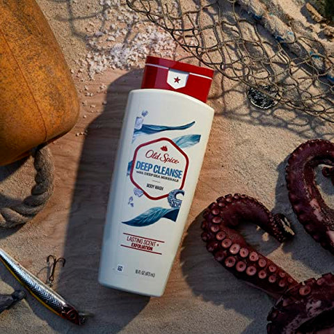 Gel de Banho para Homens Limpeza Profunda com Minerais do Mar Profundo, 30 ml (Pacote com 4) - Old Spice