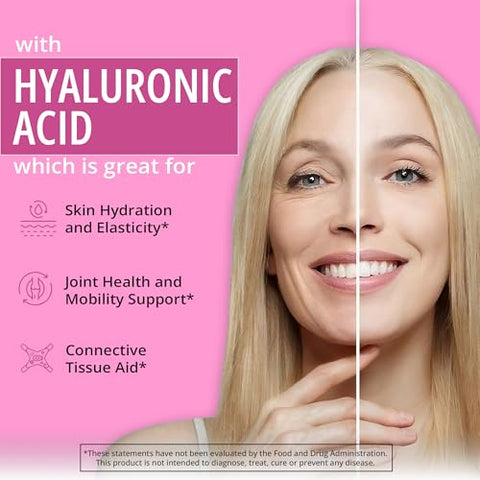 Happy Healthy Hippie - Vegan Collagen Builder com Ácido Hialurônico – Cápsulas de Colágeno para Brilho Juvenil | Queratina