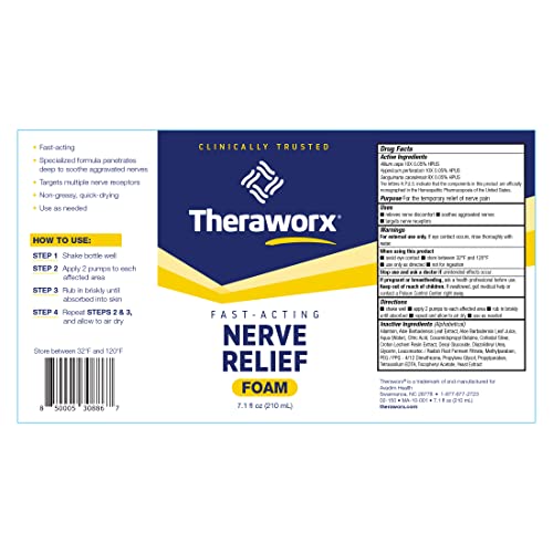 Alívio Rápido de Nervos Agitados – Espuma para Alívio de Desconforto Nervoso – 200 ml – 1 Unidade - Theraworx