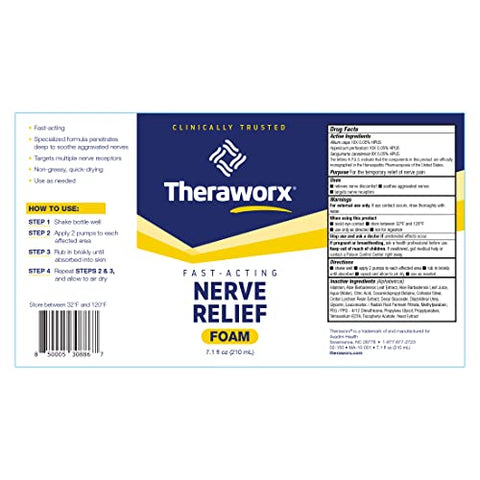 Alívio Rápido de Nervos Agitados – Espuma para Alívio de Desconforto Nervoso – 200 ml – 1 Unidade - Theraworx