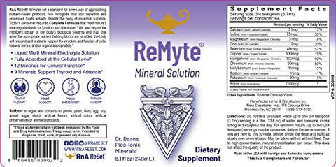 Solução Mineral ReMyte, Multi Mineral Líquido, Solução Eletrolítica, 12 Minerais Incluindo Iodo, Selênio, Zinco, Magnésio, Boro, 8oz- por Dr. Carolyn Dean - RnA ReSet