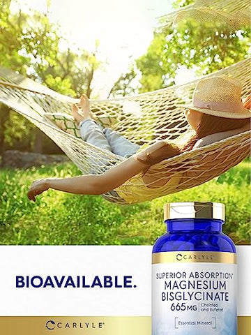 Magnésio Bisglicinato Tamponado 665 mg | 250 Cápsulas | Mineral Essencial Quelado | Suplemento Livre de Transgênicos e Glúten - Carlyle