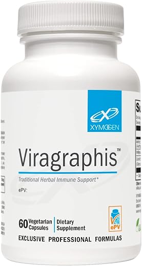 Viragraphis – Suporte Poderoso de Saúde Imunológica de Curto Prazo com Andrographis, Raiz de Alcaçuz Indigowoad – Suplemento de Suporte Imunológico de Equilíbrio de Citocinas de Ação Rápida (60 cápsulas) - XYMOGEN