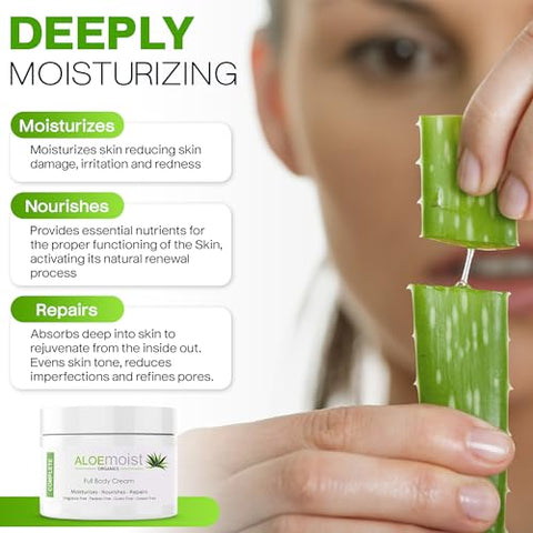 AloeMoist - Loção Corporal Natural de Aloe Vera – Rosto | Hidratante Facial
