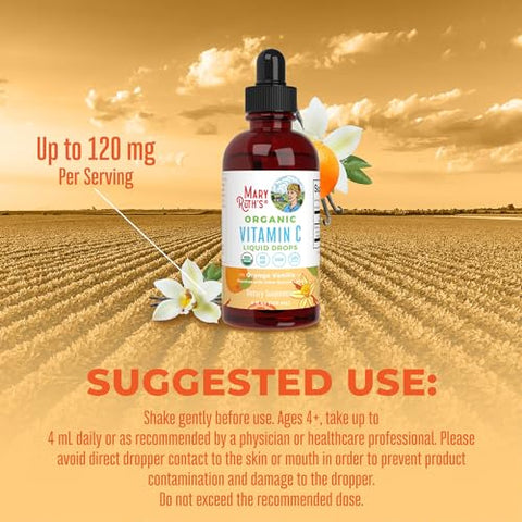 MaryRuth Organics - Suplemento de Vitamina C Orgânica por MaryRuth’s | Gotas Líquidas de Vitamina C para Adultos | Marca MaryRuth’s