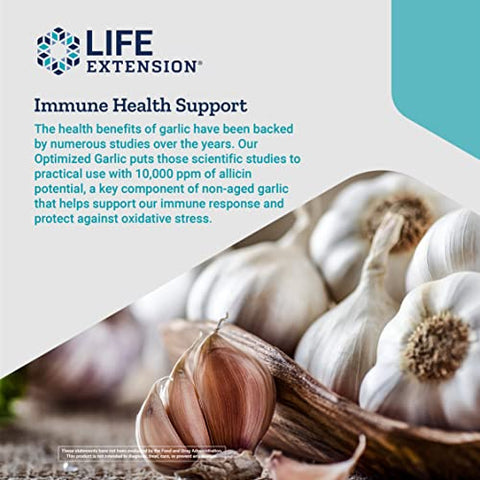 Extrato de Alho Otimizado 1200 mg – Suplemento de Alho para Saúde Cardíaca - Life Extension