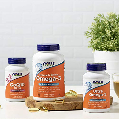 NOW Foods - Now Omega-3 2000mg, 100 Unidades (Pacote com 2) – Ômega 3 de alta potência