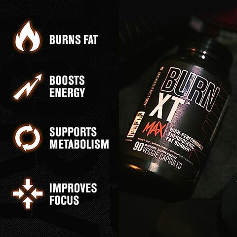 Jacked Factory - Burn-XT Max – Queimador de Gordura Termogênico de Alto Desempenho – Marca Burn-XT Max
