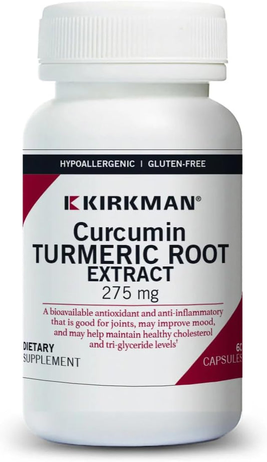 Extrato de Raiz de Cúrcuma Curcumina 275 mg || 60 Cápsulas Vegetarianas || Atividade Antioxidante || Suporte ao Sistema Imunológico - Kirkman