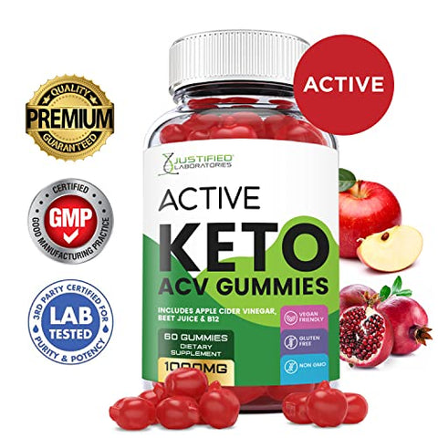 Gomas de ACV Keto Ativas 1000MG com Suco de Romã, Beterraba e Vitamina B12 60 Gummys - Justified Laboratories