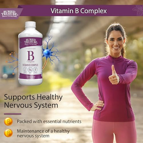 B Complete – 473 ml, Todas as 8 Vitaminas B com B12 Metilada - Buried Treasure