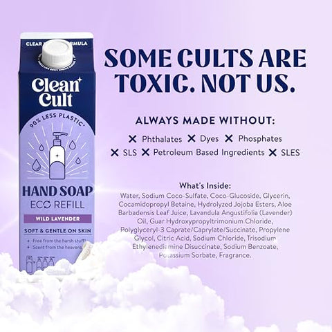 Recargas de Sabonete Líquido para as Mãos – Lavanda Selvagem – Com Aloe Vera – 500ml - Cleancult