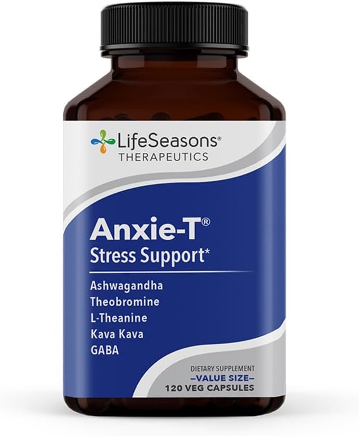 LifeSeasons - Anxie-T – Suplemento para Alívio do Estresse – Suporta o Humor – 60 cápsulas de 500mg