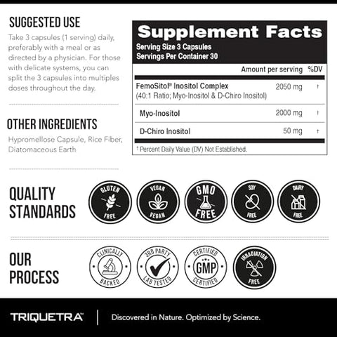 Triquetra Health - Suplemento de Inositol | Myo-Inositol – Aumente sua saúde com Inositol de alta qualidade