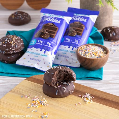 Frosted Cookies Twin Pack – Bolo de Chocolate, 1g Açúcar, 11g Proteína, 2g Carboidratos Líquidos, Sem Glúten, 16 Cookies - Quest Nutrition