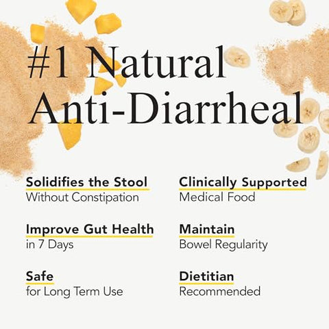 Banatrol Natural Anti-Diarréico com Prebióticos, Alívio para SII e Diarreia Recorrente, Alimento Clinicamente Comprovado, Não Causa Constipação, 28 Porções (Abacaxi) - Medtrition