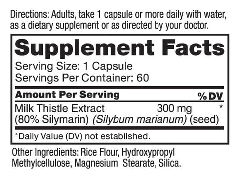 Vitamins | Livalon | Extrato de Cardo Mariano | 80% Silymarin | Desintoxicação Natural do Fígado | Cápsulas Vegetais | 60 Unidades - Roex