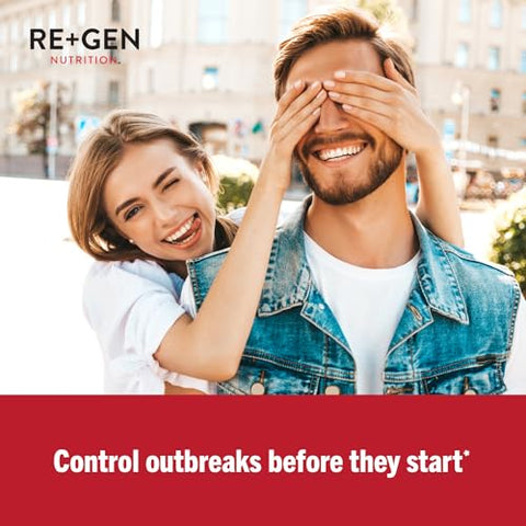Re+Gen Nutrition - Re Gen Nutrition HERPRESCUE – Suporte para Surto de Herpes Labial, Cuidado Natural para Adultos, Cápsulas com Zinco e Vitamina C