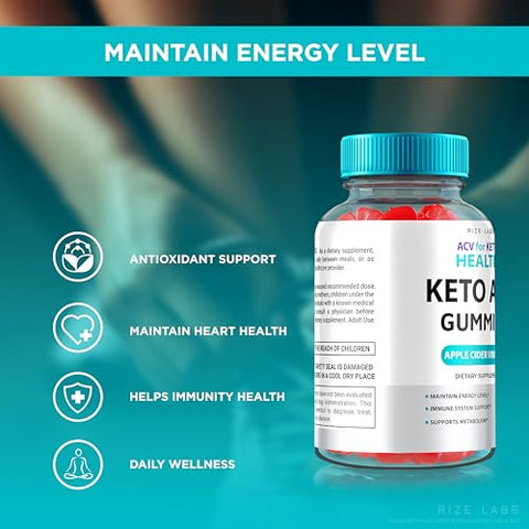 rize labs - (3 Pacotes) Gomas de Saúde Keto com ACV – ACV Keto Saúde 750mg Perda de Peso Avançada ACV para Saúde Keto Gomas com Vinagre de Maçã AC Keto Suplemento ACV Gordura Abdominal (180…)