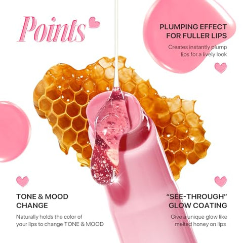 Melting Lip Honey 11-12 Plumping (11 rosa transparente) – Lábios hidratados e volumosos - Nature Republic