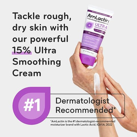 Ultra Smoothing – 4.9 oz (140 g) Corporal: Hidratante para Pele Seca e Áspera - AmLactin