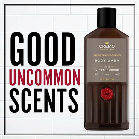 Vintage Suede Body Wash – 16 fl oz (Pack of 2) | Notas de Musgo Branco e Âmbar Rico  Cremo - Cremo
