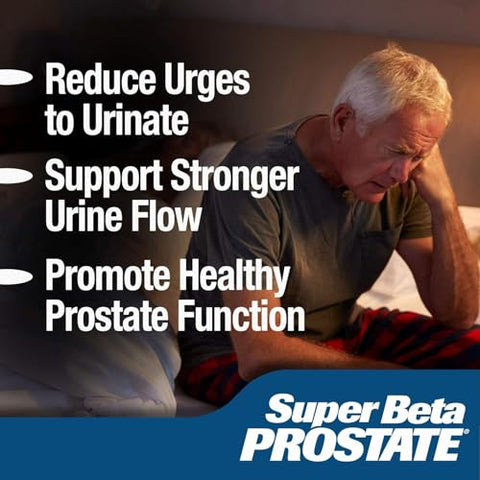 SUPER BETA PROSTATE - Suplemento de Suporte para a Saúde Masculina – Reduza idas ao banheiro, promova sono, melhor esvaziamento da bexiga
