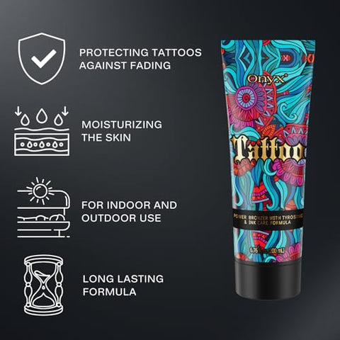 Loção Bronzeadora Onyx Tattoo com Proteção contra Desbotamento e Cuidado para Tinta