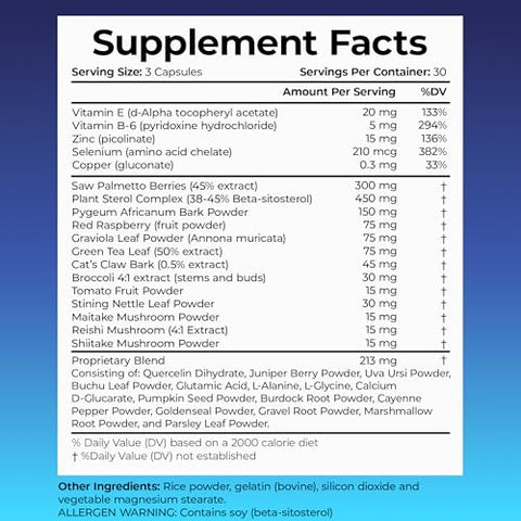 ULTALIFE - Suplemento Avançado de Saw Palmetto para Próstata para Homens c/Beta Sitosterol Fórmula de Saúde Nº 1 para Reduzir a Urgência de Urinar Frequentemente, Bloqueador de DHT, Melhorar o Sono