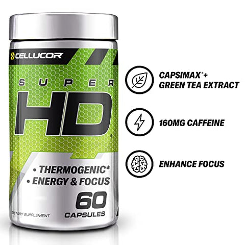 Super HD para Homens – Queime gordura e aumente a energia | 60 cápsulas | 60g - Cellucor