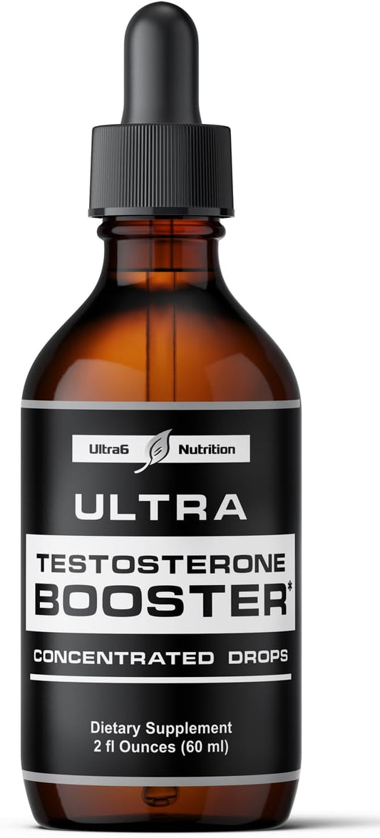 Ultra6 Nutrition - Testosterone Booster para Homens – Suplementos de Saúde para Homens e Mulheres – Suplemento com Tongkat Ali Tribulus Terrestris para Aumento Masculino – Suporta Recuperação Muscular – Marca em Destaque