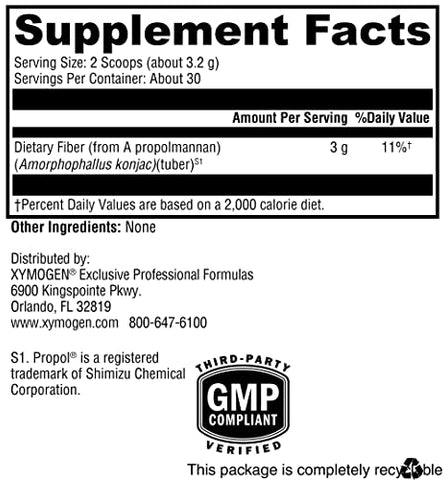 OptiFiber Lean – Fibra de Propolmannan 100% Natural e Solúvel em Pó – Suporta Saciedade, Metabolismo do Colesterol e Movimentos Intestinais Saudáveis (96g) - XYMOGEN