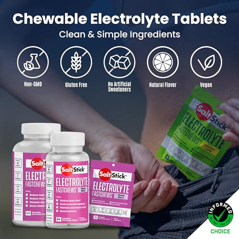 FastChews – Tabletes de Eletrólitos Mastigáveis de Mixed Berry – Tabletes de Sal para Corredores, Mastigáveis de Eletrólitos para Hidratação – 120 Unidades - SaltStick