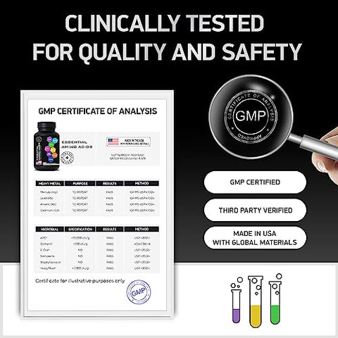 BIOACTIVE LABS - Aminoácidos Essenciais para o Crescimento Muscular Masculino – Marca: Máxima Performance